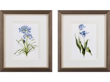 Paragon Florals Blue Lively Botanical Wall Art Set of 2 PAD48042