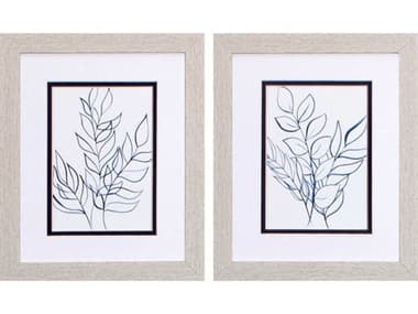 Paragon Florals Blue Stems Wall Art Set of 2 PAD48053