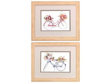 Paragon Florals Spring Bike Wall Art Set of 2 PAD48056