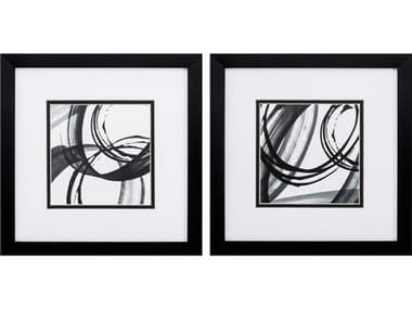 Paragon Abstract Black Rings Wall Art Set of 2 PAD48069