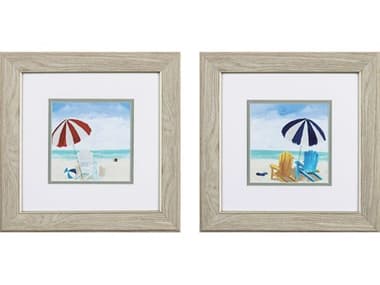 Paragon Waterside Beach Chair Umbrella Wall Art Set of 2 PAD48091