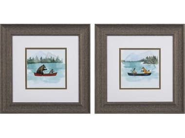 Paragon Animals Bear Lake Wall Art Set of 2 PAD48107