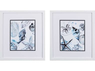 Paragon Waterside Cerulean Seashells-B Wall Art Set of 2 PAD48138