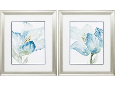 Paragon Florals Baby Blue Tulips Wall Art Set of 2 PAD48260