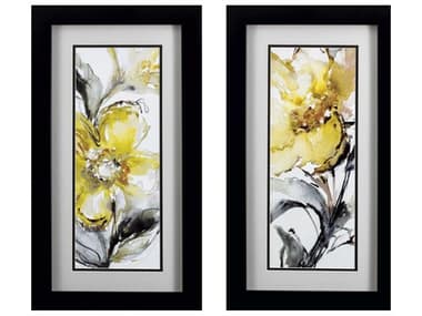 Paragon Florals Golden Flower Wall Art Set of 2 PAD48293