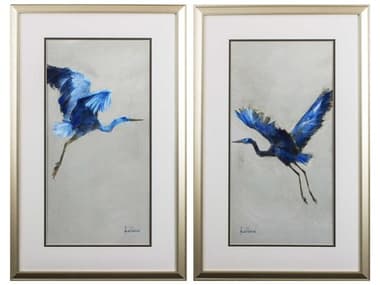 Paragon Florals Blue Heron Wall Art Set of 2 PAD48340