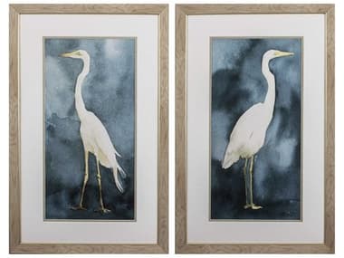 Paragon Waterside Simple Egret Wall Art Set of 2 PAD48343