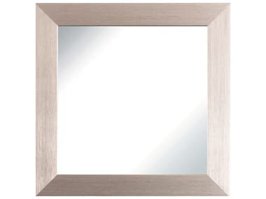 Paragon Gunmetal Gray Brushed Silver Square Wall Mirror PAD48360