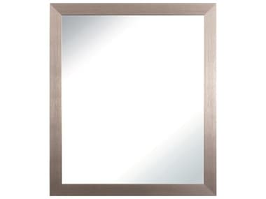 Paragon Gunmetal Gray Brushed Silver Rectangular Wall Mirror PAD48361