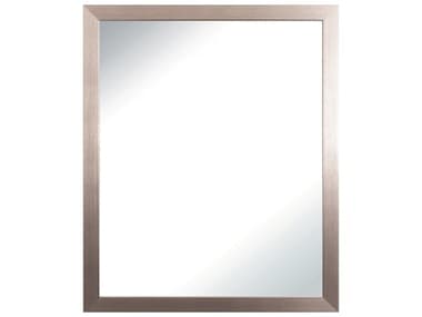 Paragon Gunmetal Gray Brushed Silver Rectangular Wall Mirror PAD48362