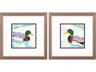 Paragon Animals Bathing Mallard Wall Art Set of 2 PAD48375