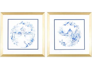 Paragon Florals Blue Garden Impress-A Wall Art Set of 2 PAD48389