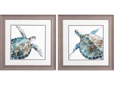 Paragon Waterside Neutral Sea Turtle Wall Art Set of 2 PAD48440