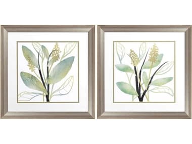 Paragon Florals Green Floral Wall Art Set of 2 PAD48441