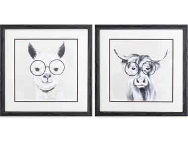 Paragon Juvenile Llama Cow Glasses Wall Art (Set of 2) PAD48445