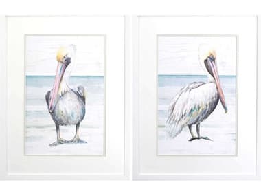 Paragon Waterside Pelican on the Shore Wall Art Set of 2 PAD48447