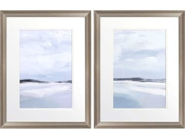 Paragon Waterside Cirrus Cloud Beach Wall Art Set of 2 PAD48451