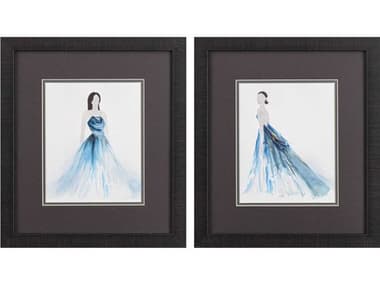 Paragon Vintage Blue Dress Wall Art Set of 2 PAD48514