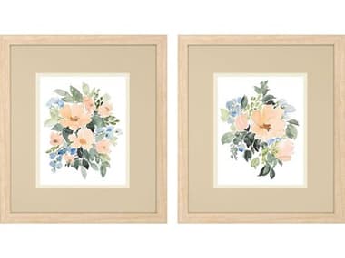 Paragon Florals Peach Bouquet Wall Art Set of 2 PAD48584