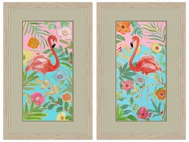 Paragon Animals Flamingo Sunset Wall Art Set of 2 PAD48640