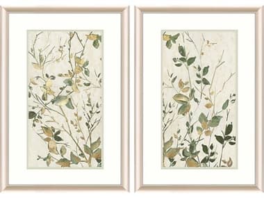 Paragon Florals Golden Green Branches Wall Art Set of 2 PAD48642