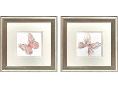 Paragon Animals Blush Butterfly Wall Art Set of 2 PAD48691