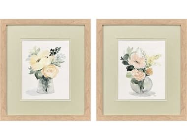 Paragon Florals Creamy Blooms Wall Art Set of 2 PAD48744