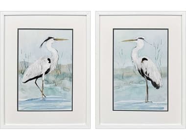 Paragon Animals Heron on Blue Wall Art Set of 2 PAD48763