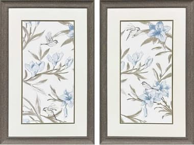 Paragon Florals Blue Flower Beauty Wall Art Set of 2 PAD48764