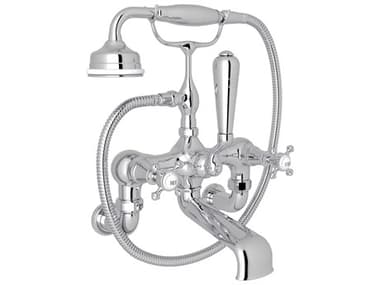 Perrin and Rowe Georgian Era Polished Chrome Exposed Wall Mount Tub Filler PARU3007X1APC