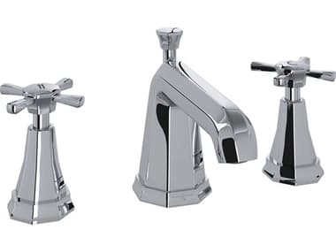 Perrin and Rowe Deco Polished Chrome Deco Widespread Lavatory Faucet PARU3142XAPC2