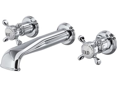 Perrin and Rowe Edwardian Polished Chrome Wall Mount Lavatory Faucet Trim with U-Spout PARU3561XAPCTO2