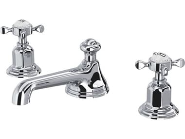 Perrin and Rowe Edwardian Polished Chrome Widespread Lavatory Faucet with Low Spout PARU3706XAPC2