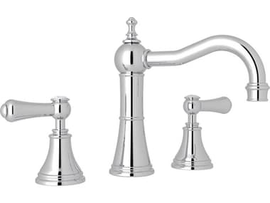 Perrin and Rowe Georgian Era Polished Chrome Widespread Lavatory Faucet with Column Spout PARU3723LSPAPC2