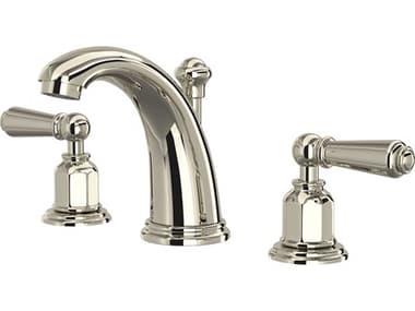 Perrin and Rowe Edwardian Polished Nickel High Neck Widespread Lavatory Faucet with Lever Handles PARU3760LPN2