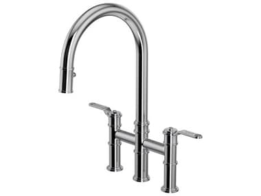 Perrin and Rowe Armstrong Polished Chrome Pull-Down Bridge Kitchen Faucet with C-Spout PARU4549HTAPC2