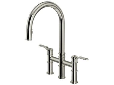 Perrin and Rowe Armstrong Polished Nickel Pull-Down Bridge Kitchen Faucet with C-Spout PARU4549HTPN2