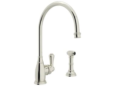 Perrin and Rowe Georgian Era Polished Nickel Kitchen Faucet with Side Spray PARU4702PN2