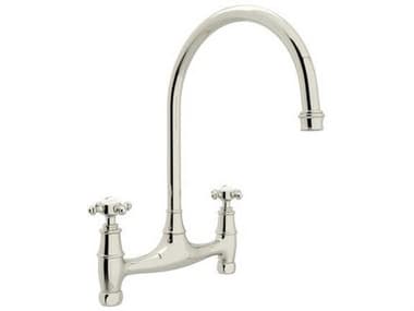 Perrin and Rowe Georgian Era Polished Nickel Bridge Kitchen Faucet Without Unions PARU4790XPN2