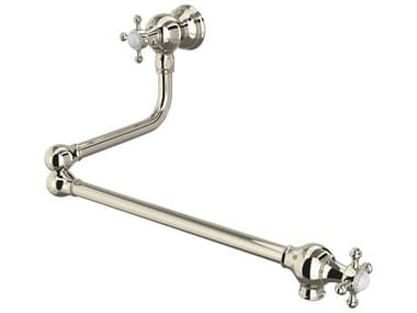 Perrin and Rowe Polished Nickel Wall Mount Swing Arm Pot Filler with Cross Handles PARU4798XPN2