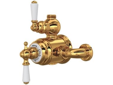 Perrin and Rowe Edwardian English Gold Thermostatic Mixer PARU5550LEG