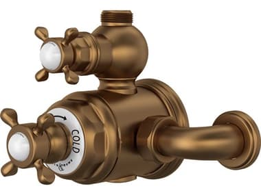 Perrin and Rowe Edwardian English Bronze Exposed Therm Valve with Volume and Temperature Control PARU5552XEB