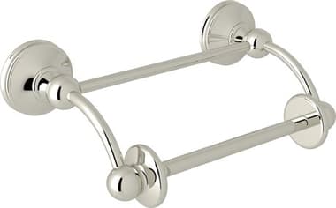 Perrin and Rowe Georgian Era Polished Nickel Toilet Paper Holder with Swinging or Lift Arm or Pivot Bar for Roll PARU6648PN