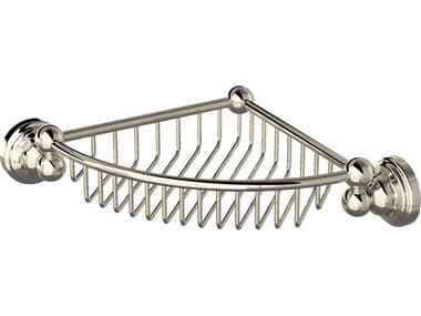 Perrin and Rowe Edwardian Polished Nickel Wall Mount Corner Basket PARU6916PN