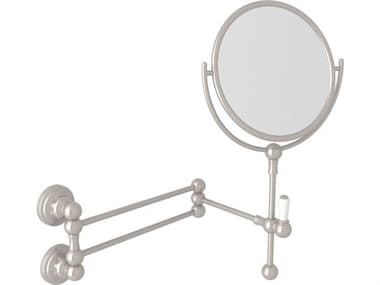 Perrin and Rowe Edwardian Wall Mounted Shaving Mirror In Satin Nickel PARU6918STN