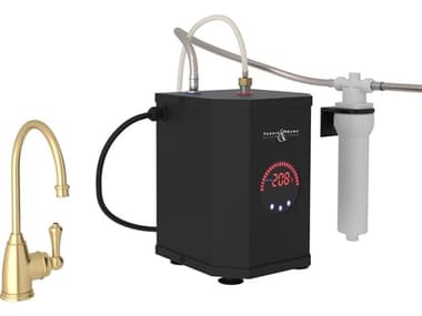 Perrin and Rowe Georgian Era Satin English Gold Hot Water Dispenser, Tank and Filter Kit PARUKIT1307LSSEG2