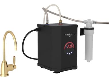 Perrin and Rowe Holborn Satin English Gold Hot Water Dispenser, Tank and Filter Kit PARUKIT1347LSSEG2