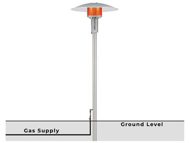 Patio Comfort Permanent Natural Gas Patio Heater With Push Button Ignition - Stainless Steel PCNPC05SPP