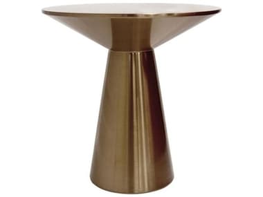 Pasargad Home Lorenzo Round Steel Rose Gold End Table PDCD056