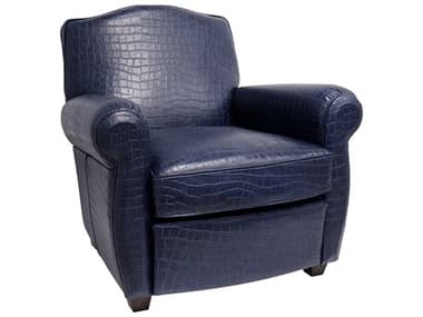 Pasargad Home Vicenza Palermo Blue Leather Accent Chair PDCHAIR1042